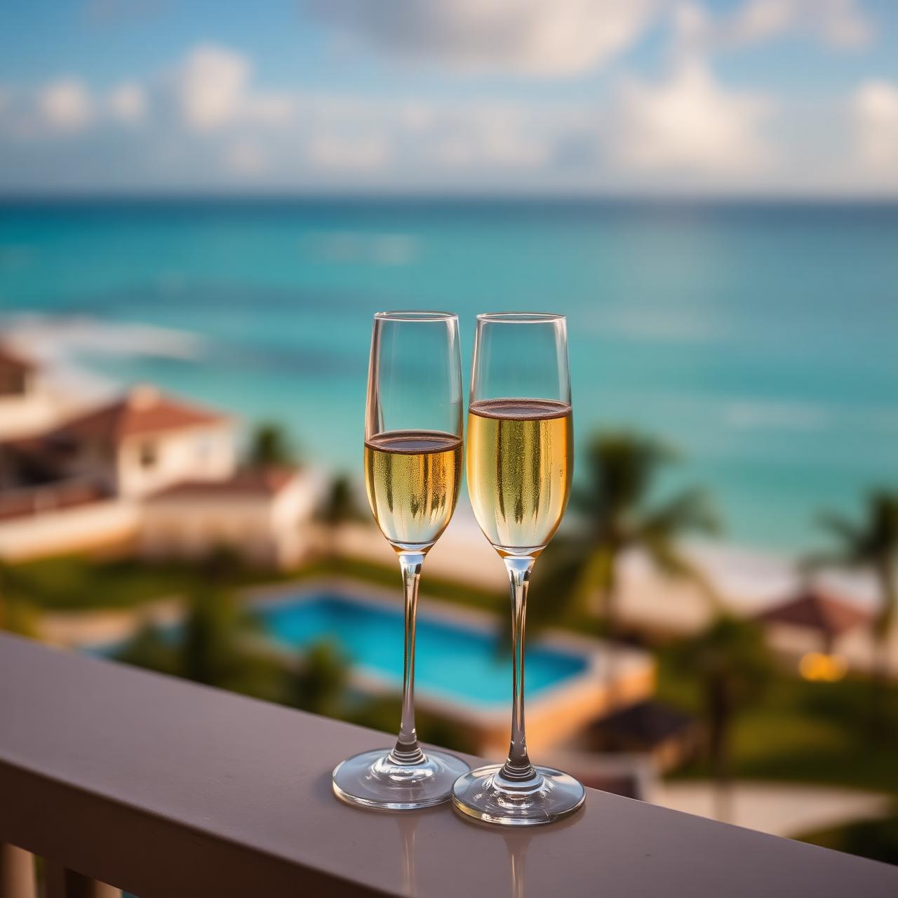 Champagne on a balcony